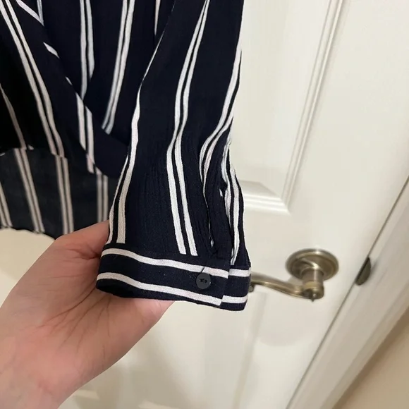 Zara Stripped Blue Blouse - Picture 3 of 5